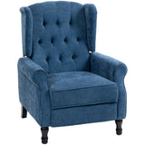 Wise Galleria Vintage Armchair in Blue Upholstery with Button Tufting and Sturdy Legs