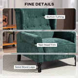 Vintage Armchair with button tufting, nail head trim, and solid wood legs for classic elegance
