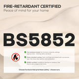 Fire-retardant certification details for a Vintage Armchair ensuring safety for your home