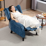 Comfortable Vintage Armchair in denim fabric with reclining feature for relaxation and style