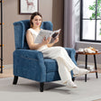 Vintage Armchair by Wise Galleria in a stylish blue fabric, perfect for reading and relaxation