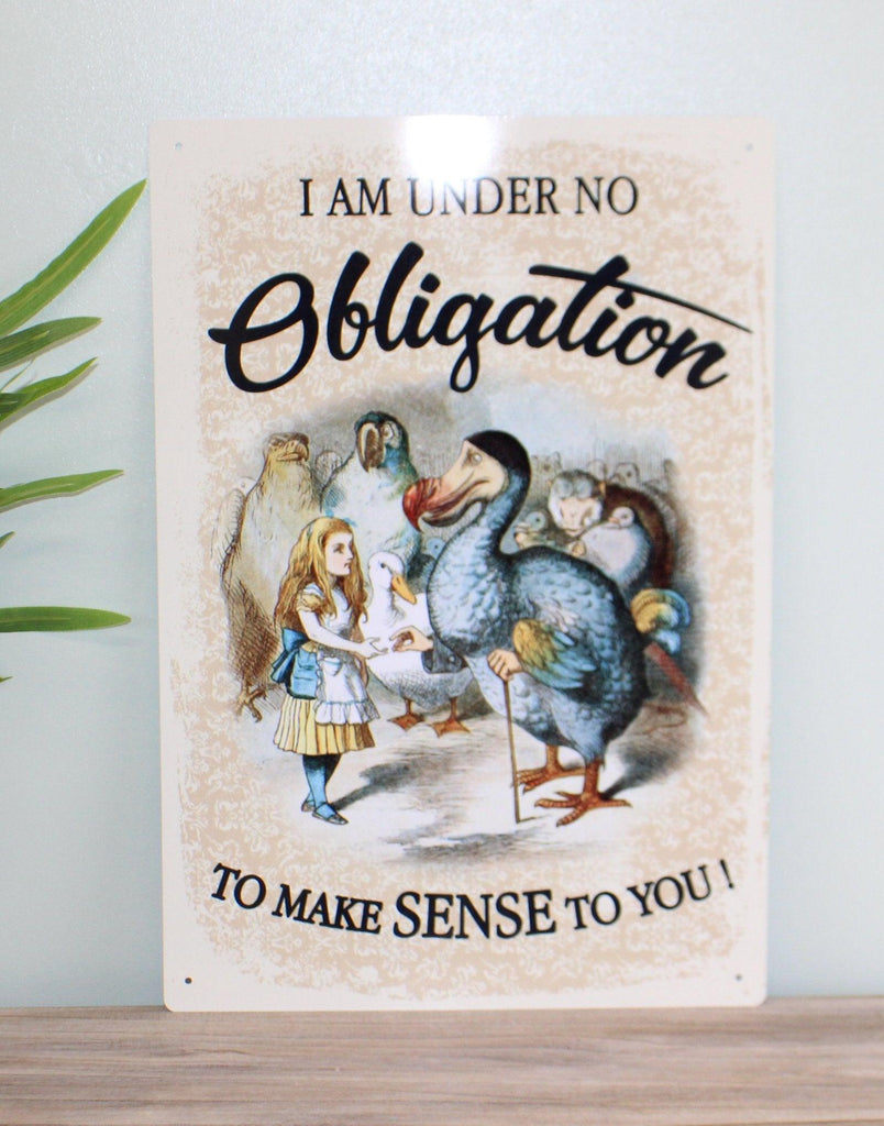 Vintage Metal Sign - Alice In Wonderland - Obligation Geko Products