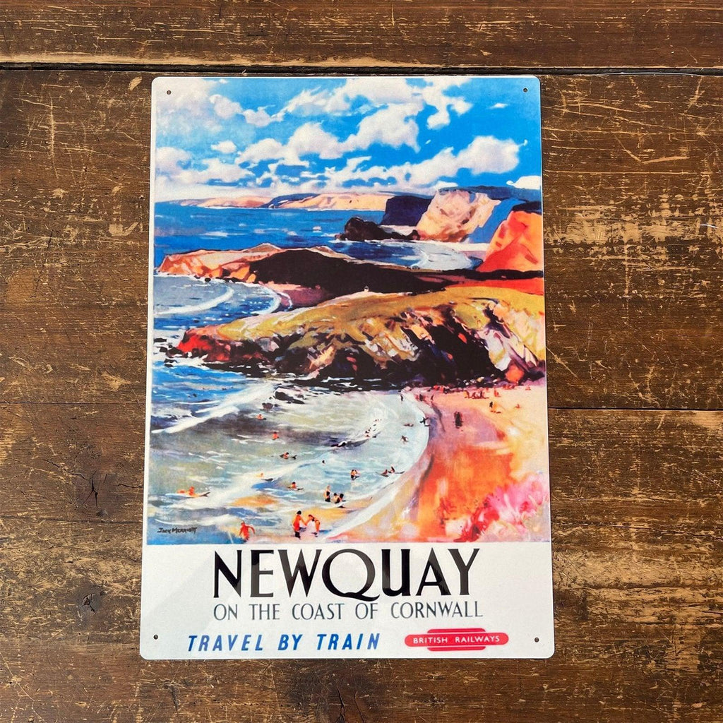 Vintage Metal Sign - British Railways Retro Advertising, Newquay Geko Products