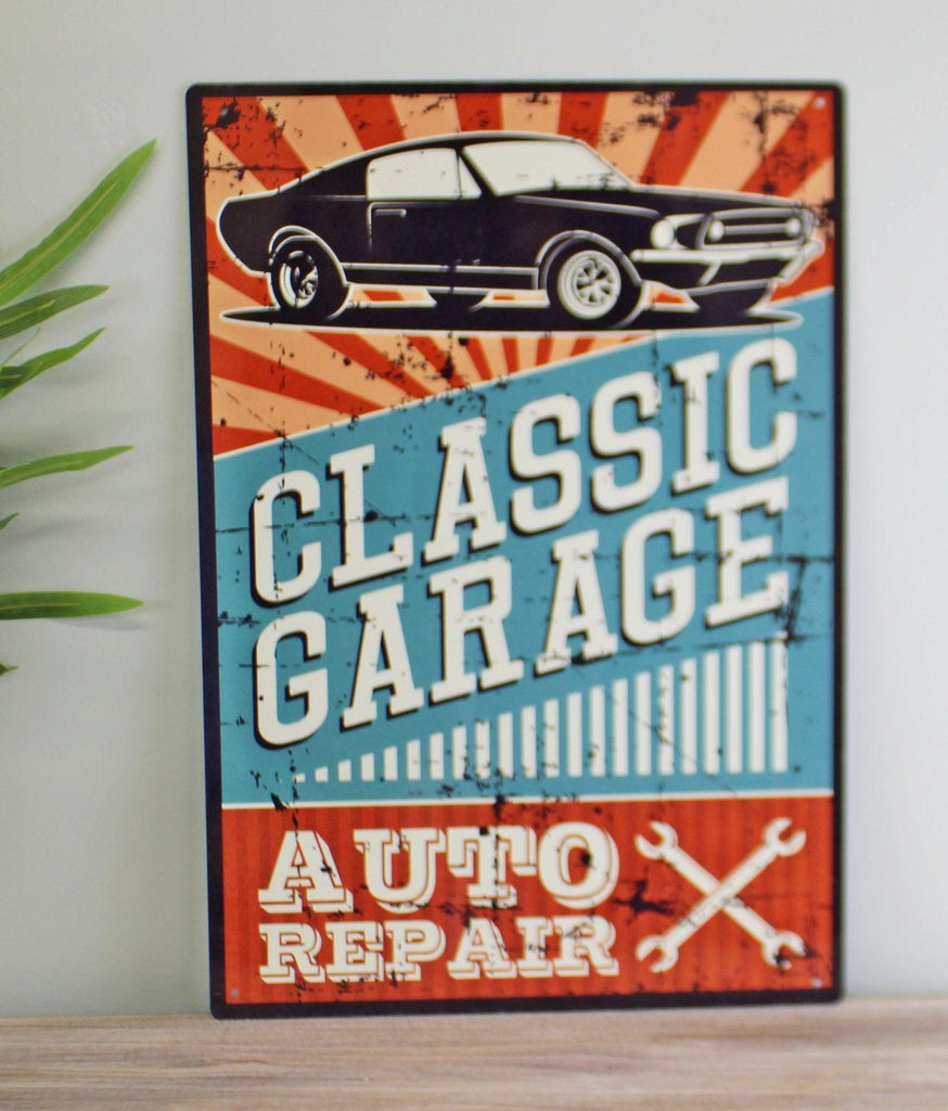 Vintage Metal Sign - Classic Garage Auto Repair Geko Products