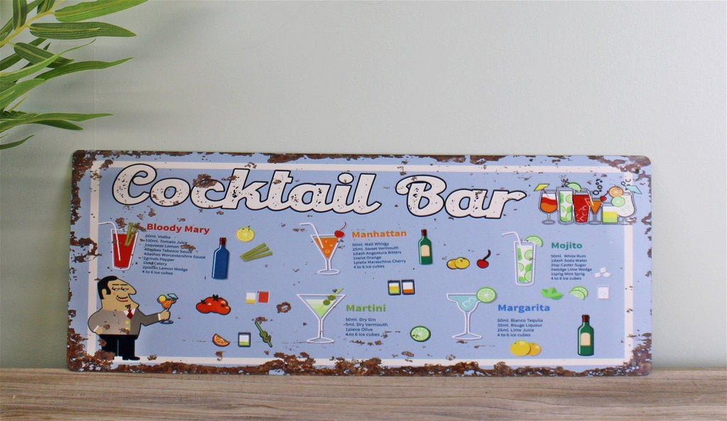 Vintage Metal Sign - Cocktail Bar Geko Products