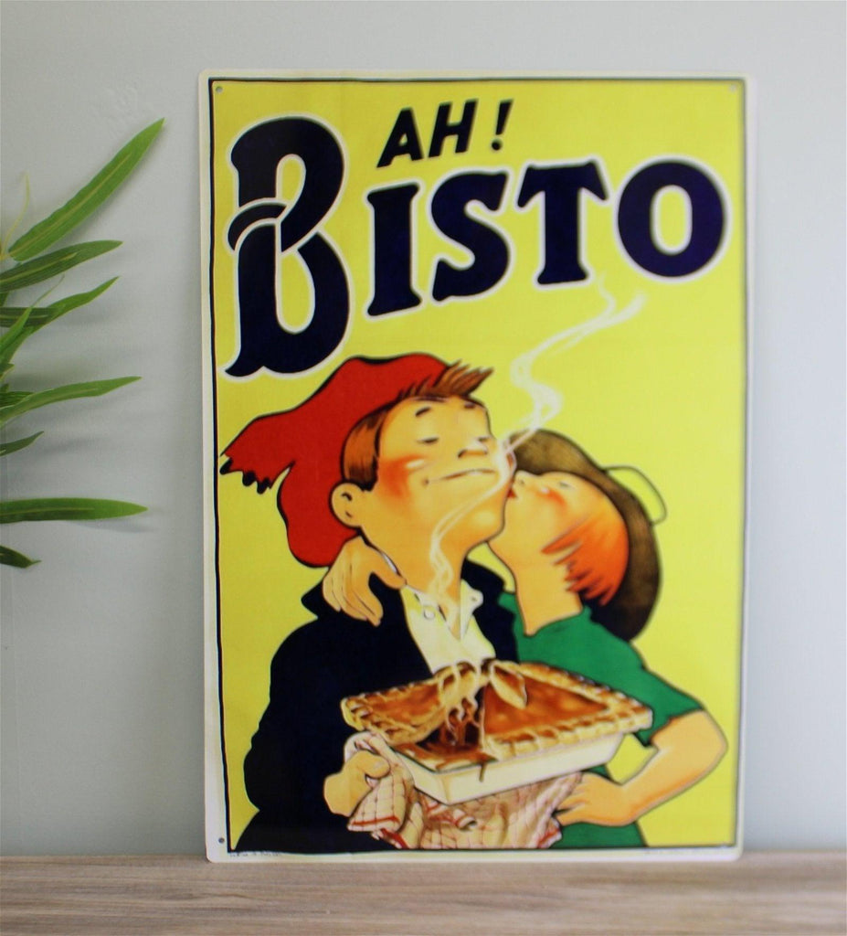 Vintage Metal Sign - Retro Advertising - Ah Bisto Geko Products