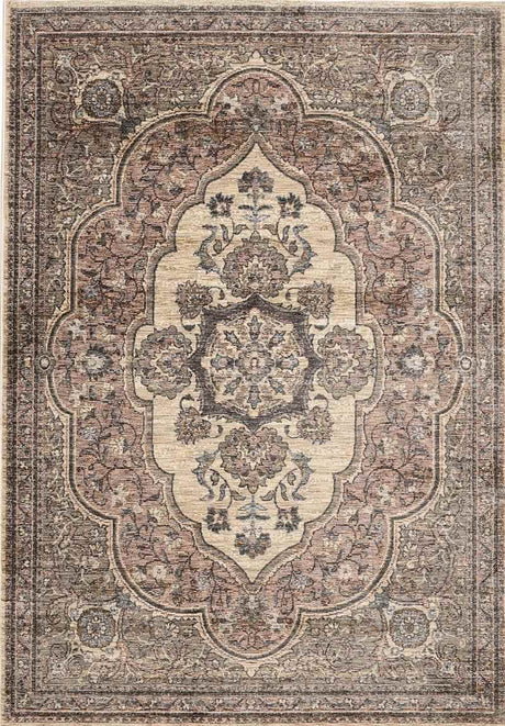Elegant Vintage Rug with Intricate Floral Patterns in Muted Earth Tones for Home Decor