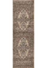 Elegant Vintage Rug with Intricate Floral Patterns in Shades of Brown and Cream for Home Decor