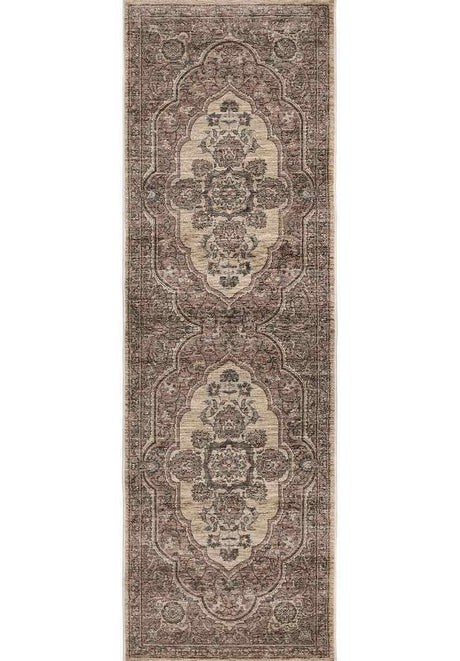 Elegant Vintage Rug with Intricate Floral Patterns in Shades of Brown and Cream for Home Decor