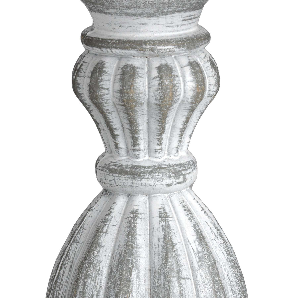 Shades 4 Seasons Rustic White Table Lamp with Fabric Shade Shades 4 Seasons