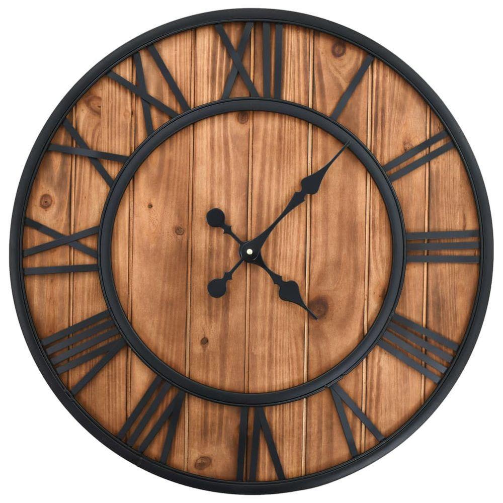 Vintage Wall Clock with Quartz Movement Wood and Metal 60cm XXL vidaXL