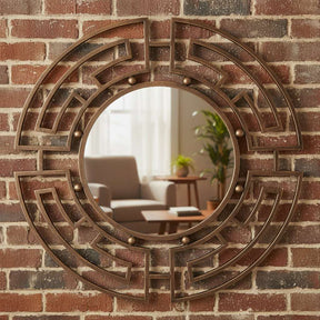 Orsina Wall Mirror with Decorative Geometric Frame for Stylish Hallway Decor