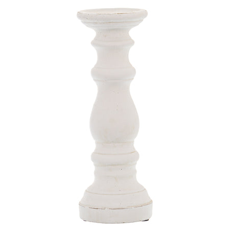 Matt White Small Ceramic Column Candle Holder WHITE CERAMIC Shades 4 Seasons