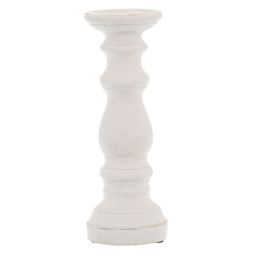 Matt White Small Ceramic Column Candle Holder WHITE CERAMIC Shades 4 Seasons