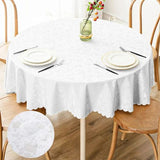 Kitinjoy Waterproof Round Vinyl Tablecloth for Home & Party Use N/A