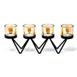 Centrepiece Iron Votive Candle Holder - 4 Cup Zig Zag AW-Dropship