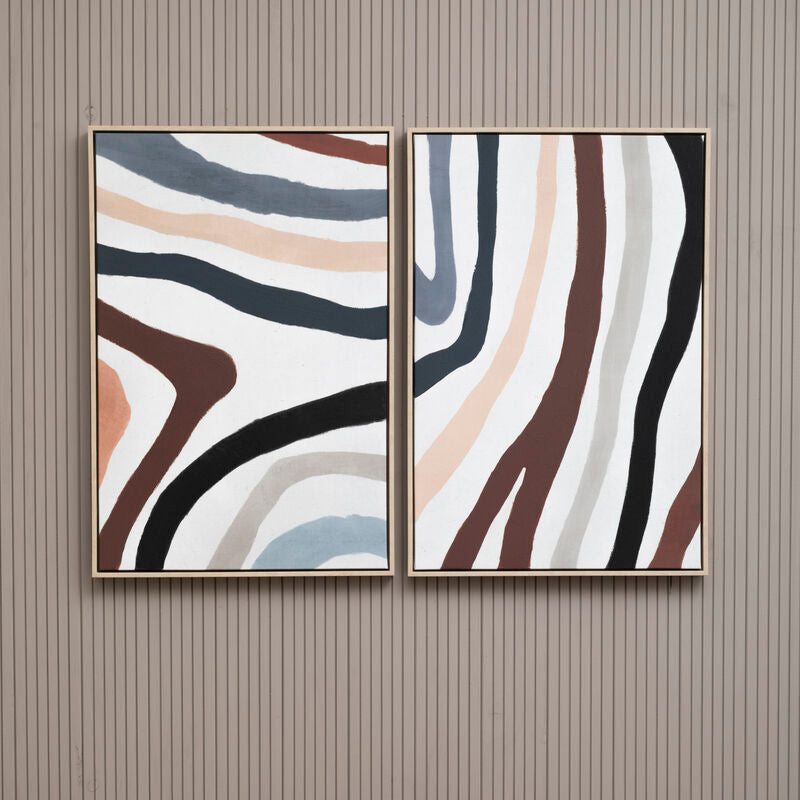 Astratto Set Of Two Multi Coloured Abstract Wall Art Orsina