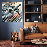 Modern Wall Art Canvas featuring a stylised aircraft in vibrant colours for contemporary home decor