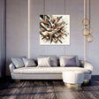 Contemporary Wall Art Canvas featuring abstract design, displayed above a stylish sofa in modern living room