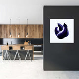 Contemporary Wall Art Canvas featuring bold blue bananas in a modern kitchen setting