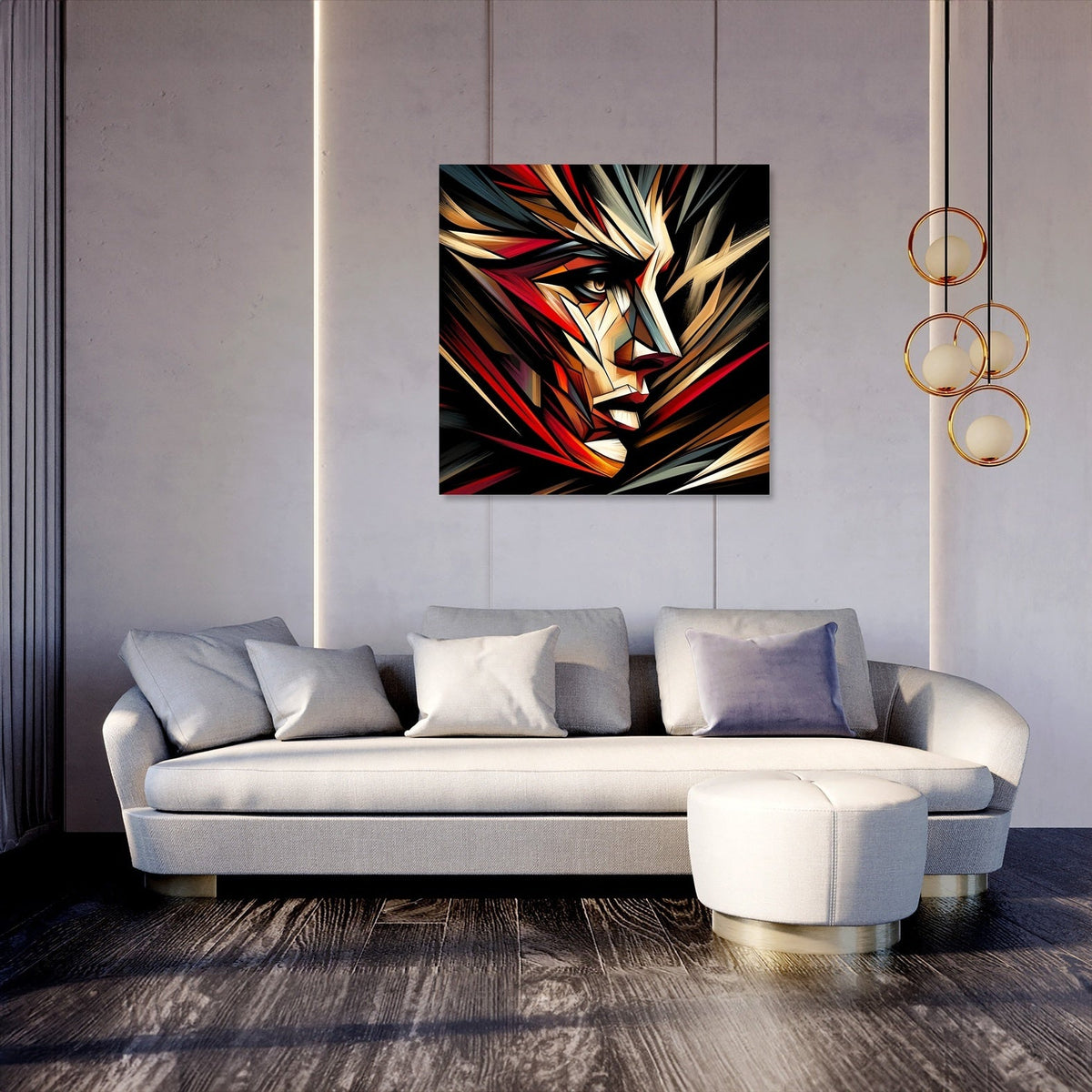 Stylish Wall Art Canvas featuring a vibrant abstract face design for modern home decor