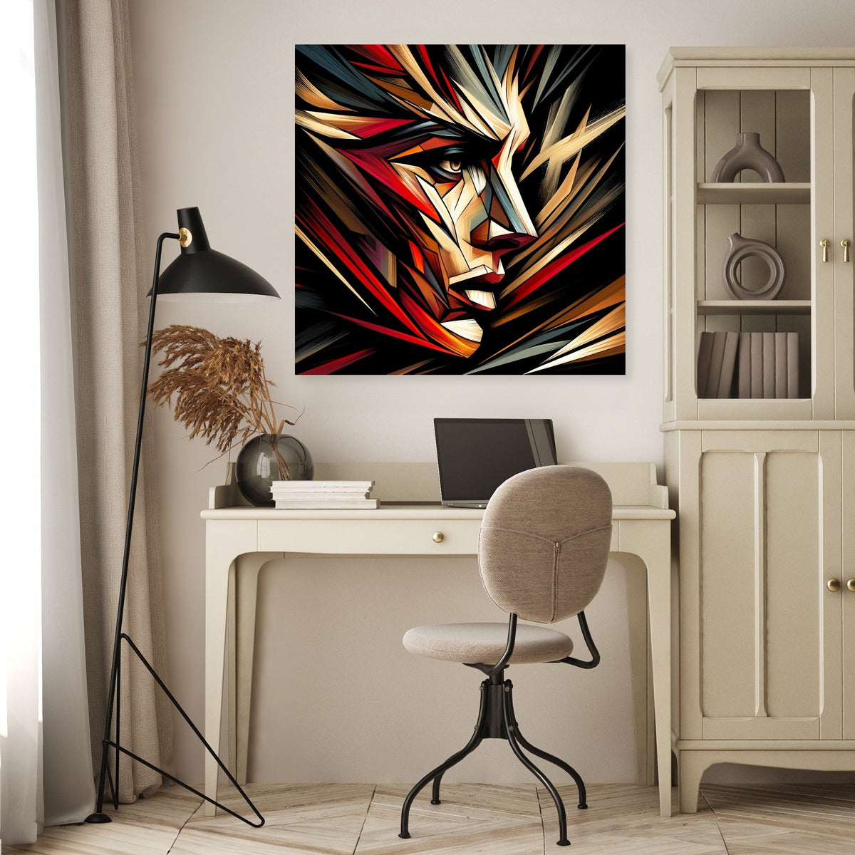 Abstract Wall Art Canvas featuring a colourful face design for modern home decor