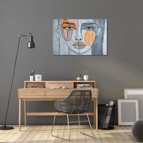 Stylish Wall Art Canvas featuring an abstract face design for modern home decor