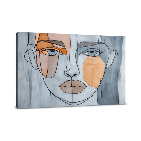 Home Art Haven Wall Art Canvas featuring a contemporary abstract face design with bold colours
