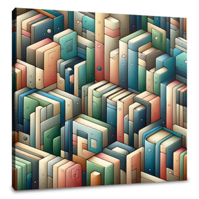 Abstract geometric Wall Art Canvas featuring vibrant colours and 3D shapes for modern decor