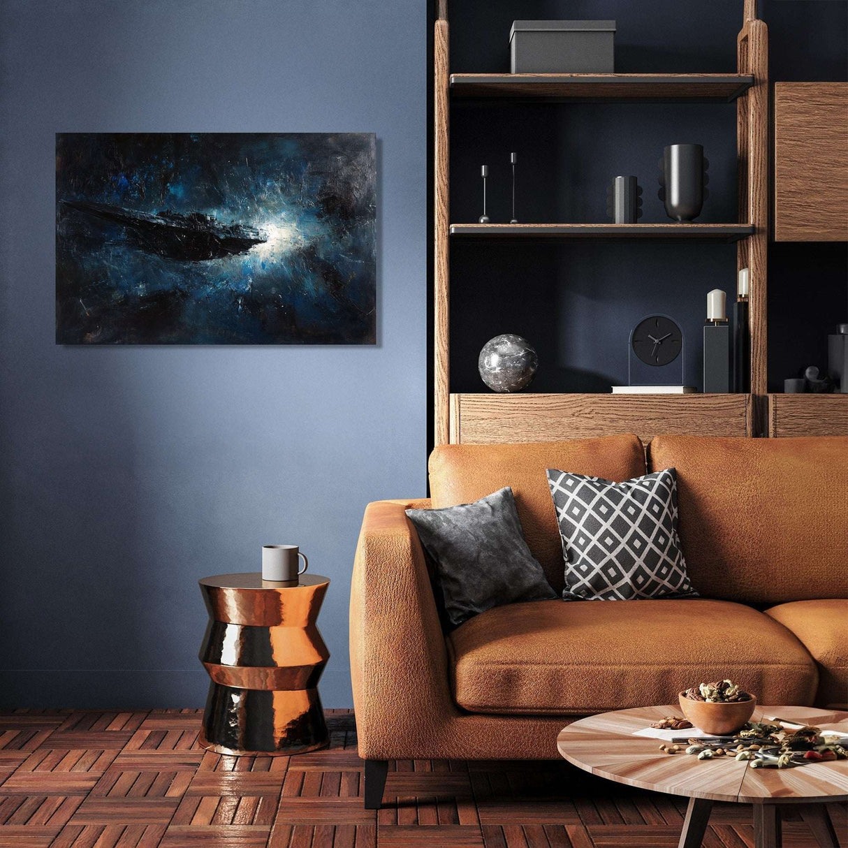 Stunning Wall Art Canvas featuring a cosmic scene, perfect for modern living room decor