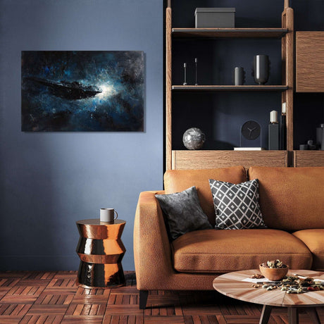 Stunning Wall Art Canvas featuring a cosmic scene, perfect for modern living room decor