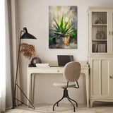 Modern Wall Art Canvas featuring a vibrant green plant, perfect for enhancing home decor