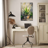 Modern Wall Art Canvas featuring a vibrant green plant, perfect for enhancing home decor
