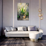 Contemporary Wall Art Canvas featuring a vibrant green plant for modern home decor