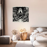 Home Art Haven Wall Art Canvas depicting a detailed study with books and potions