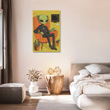 Home Art Haven Wall Art Canvas featuring an alien character relaxing in an armchair surrounded by plants