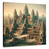 Intricate Wall Art Canvas featuring a stunning temple landscape inspired by Angkor Wat architecture