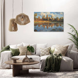 Beautiful Wall Art Canvas of an Angkor Wat landscape with reflections in water, ideal for home decor
