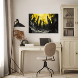 Striking Wall Art Canvas featuring abstract black and yellow design for modern home decor