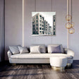 Contemporary Wall Art Canvas showcasing modern architecture in a stylish living room setting