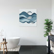 Abstract Wall Art Canvas featuring calming blue waves, ideal for modern home decor