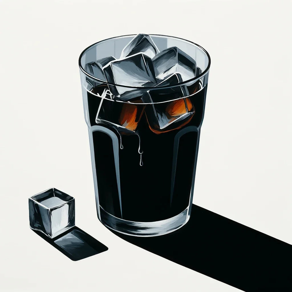 Stylish wall art canvas featuring a glass of ice with melting cubes for modern home decor