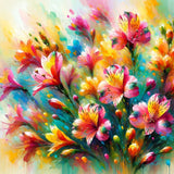 Vibrant floral Wall Art Canvas featuring colourful blooming flowers for home decor
