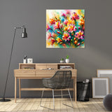 Vibrant Floral Wall Art Canvas in Bright Colours for Modern Home Decor