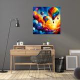 Vibrant Wall Art Canvas featuring colourful hot air balloons against a bright sky