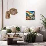 Colourful wall art canvas depicting a vibrant dreamlike scene, ideal for home decoration