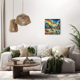 Colourful wall art canvas depicting a vibrant dreamlike scene, ideal for home decoration