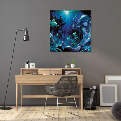 Vibrant Wall Art Canvas featuring a mystical underwater scene with ethereal colours