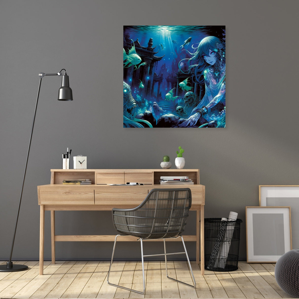 Vibrant Wall Art Canvas featuring a mystical underwater scene with ethereal colours