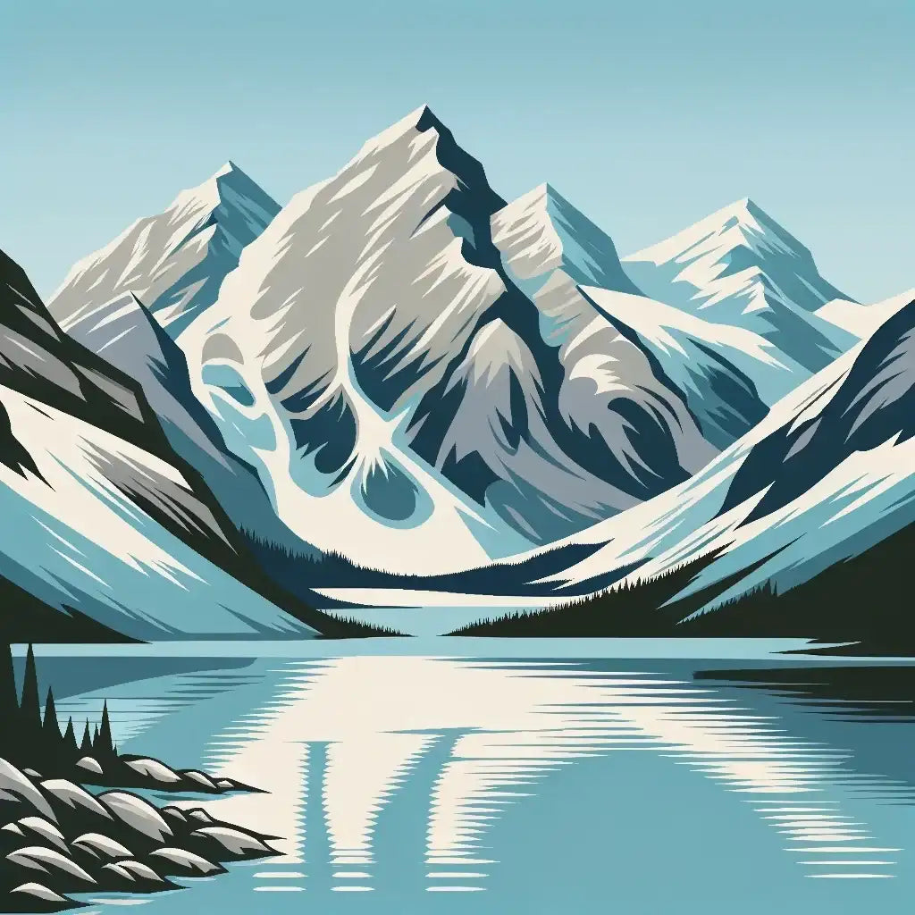 Stunning Wall Art Canvas featuring a serene mountain landscape with reflective water